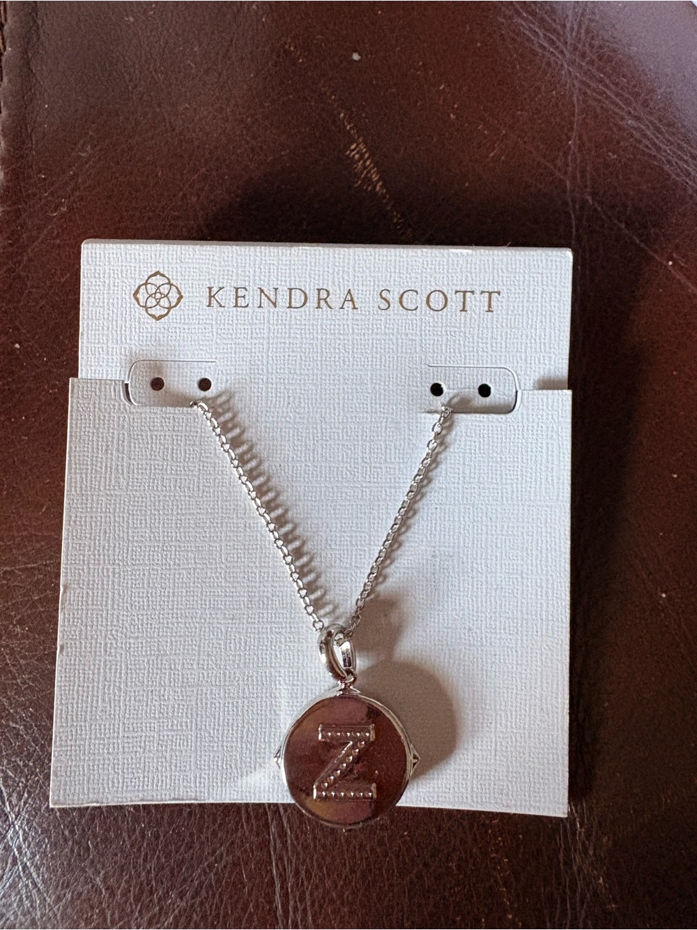 Kendra Scott Silver 'Z' Initial Disc Necklace